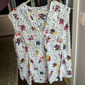 Halogen blouse mod floral Nordstrom Large